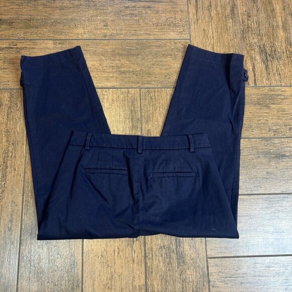Talbots Navy Blue Perfect Skimmer Cropped Pants Size 2 Button Hem - Picture 6 of 10